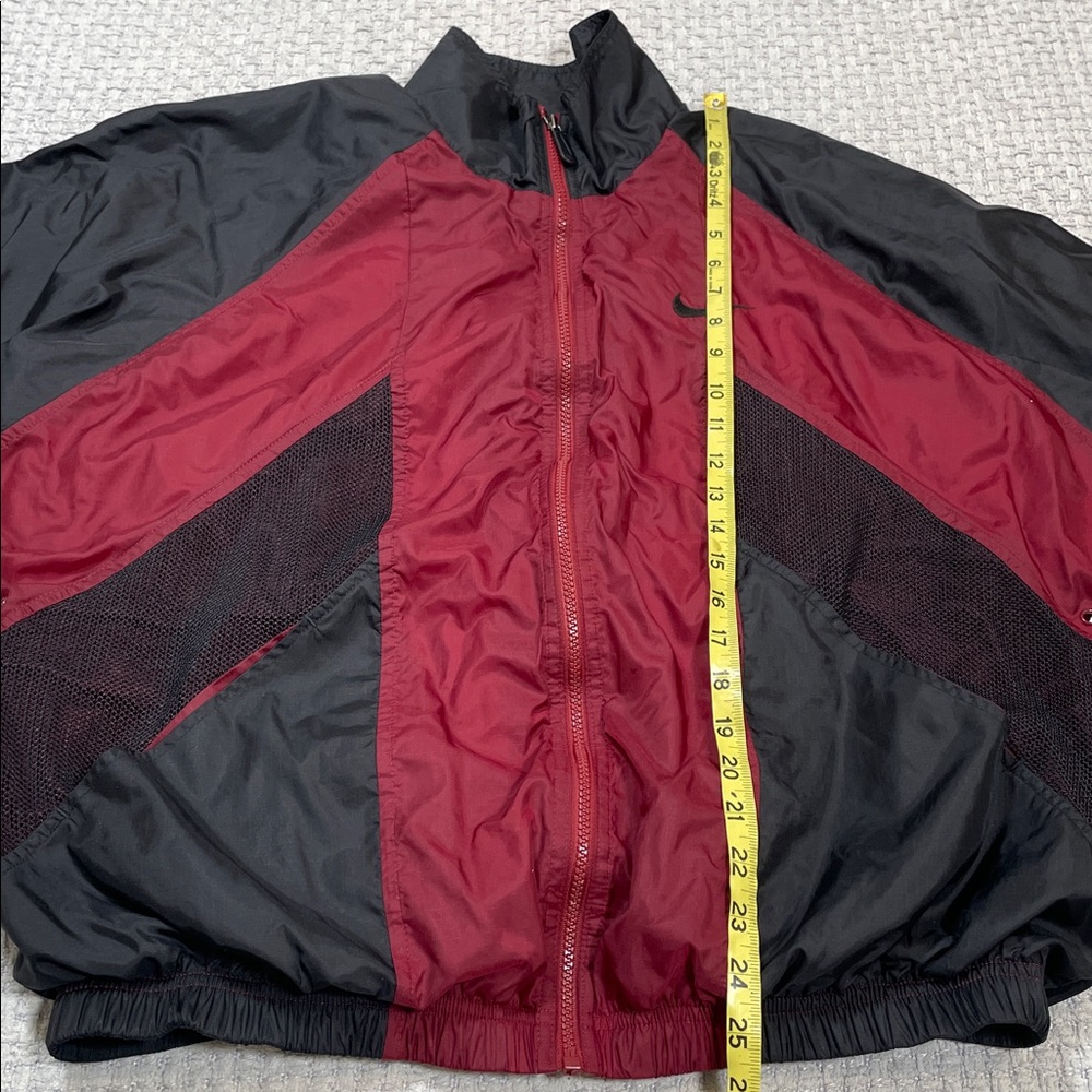 Vintage 90’s Nike Jacket Red Black Colorblock Windbreaker Swoosh Mens Sz Large - Picture 13 of 14